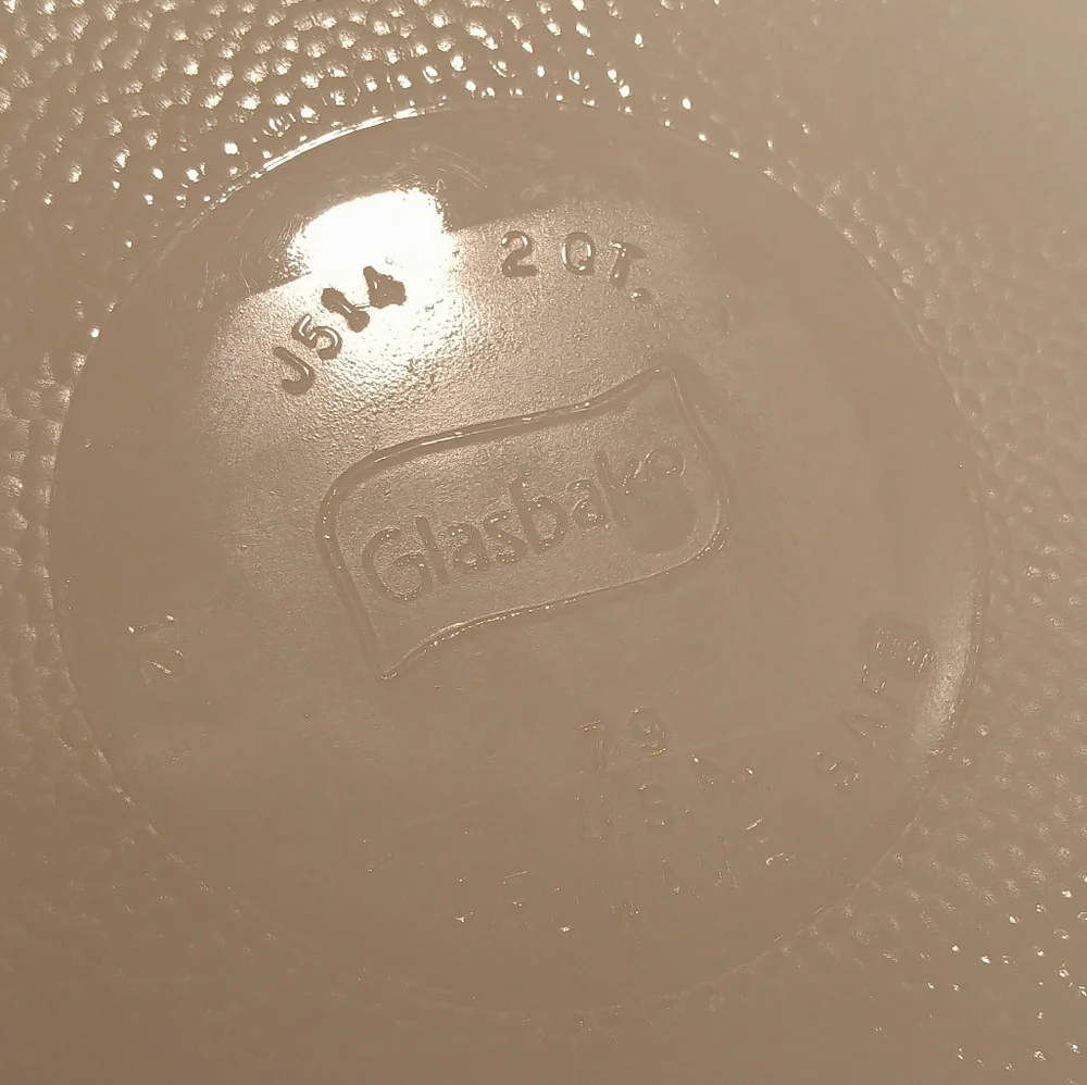 Vintage Glasbake 2 Quart Baking Dish White Green Floral